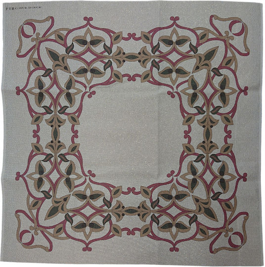 Tablecloth Stamped 90x90cm Etemin Knossos Sunbeam Beige Gold Pero 325
