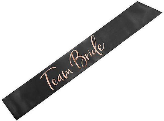 Ribbon "Team Bride" Black Rose Gold Letters