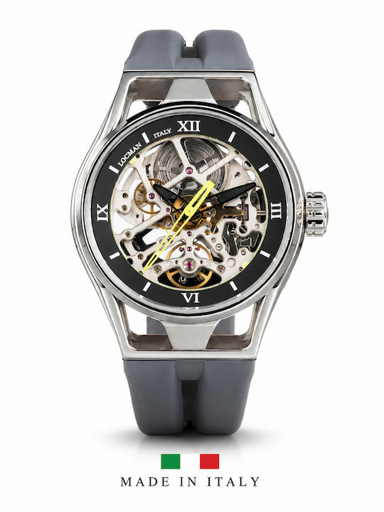 Locman Italy Men's Watch Automatic with Gray Rubber Strap