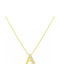 Colier Aur 9 Carate Monogramă A Zircon