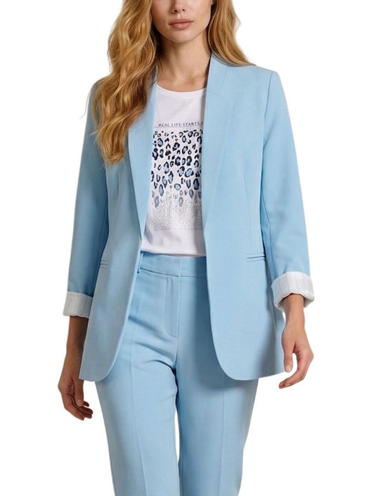 Derpouli Women's Blazer Sky Blue