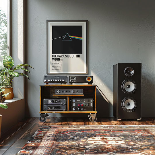 Music Poster Dark Side Moon Pink Floyd Ms571 30cm X 40cm Black Wooden Frame