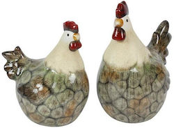 Huhn Keramische Dekoration 2 Stücke 16x10,5x18cm