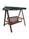 Garten & Veranda Schaukel mit Basis und Kissen 2 Sitze Hölzernes Grün L170xB125xH177cm