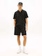 Tjm Polo Bluza Tricou Cu Mânecă Scurtă Neagră