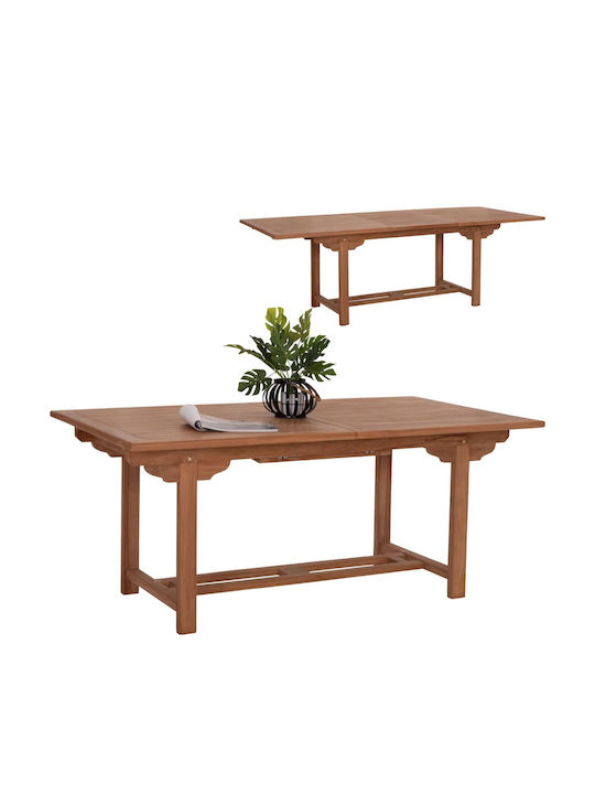 Outdoor Table from Teak Extendable Natural 180x100x76cm