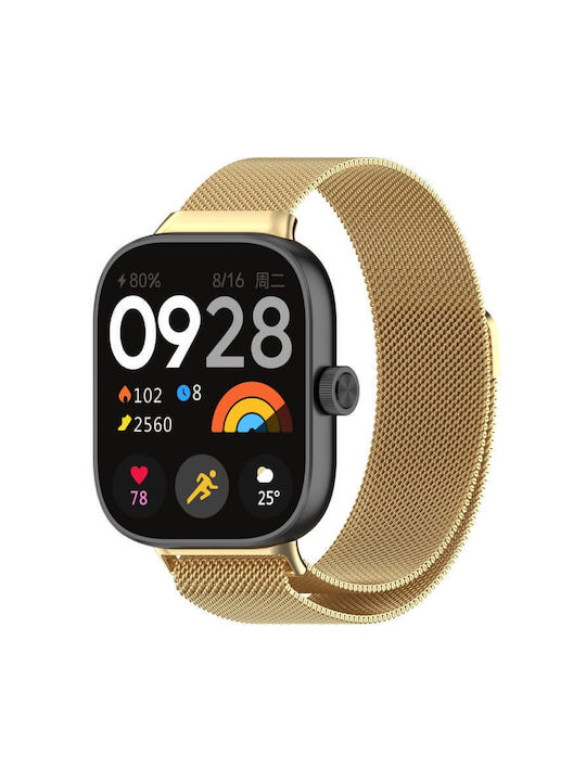 Λουράκι Ανοξείδωτο Ατσάλι Χρυσό (Smart Band 8 Pro)