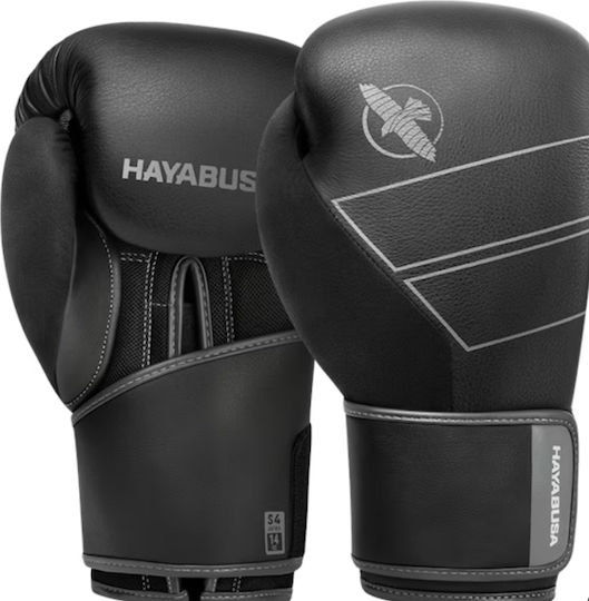 Hayabusa S4 Γάντια Πυγμαχίας Δερμάτινα για Αγώνα Μαύρα