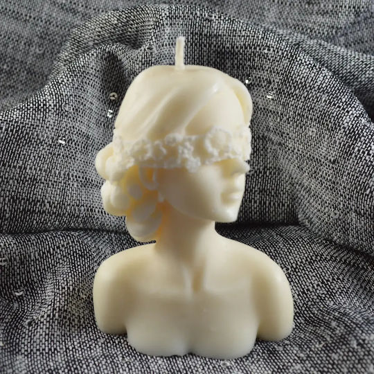 Candle Woman Statue Closed Eyes Without Scent