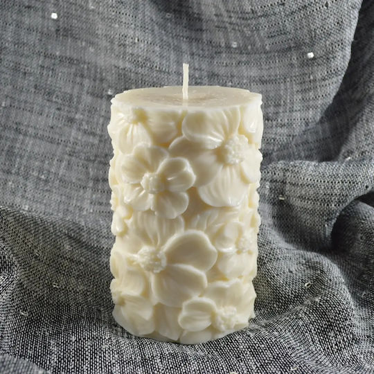 Lumânare Stâlp 3D Margarete Roz Aromatice