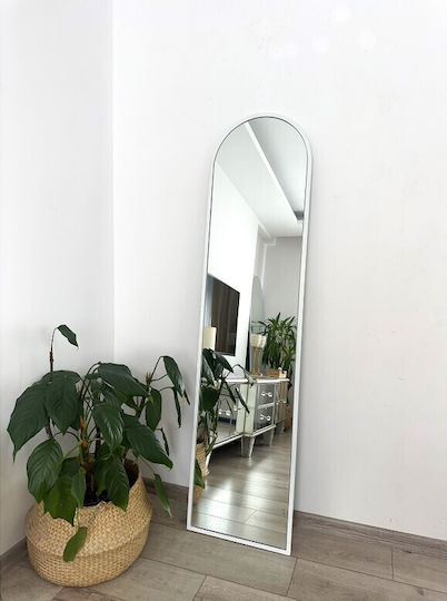 SteweHome Oglindă De Podea Arcuită Albă 160x40cm SteweHome Oglindă De Podea Arcuită Albă 160x40cm