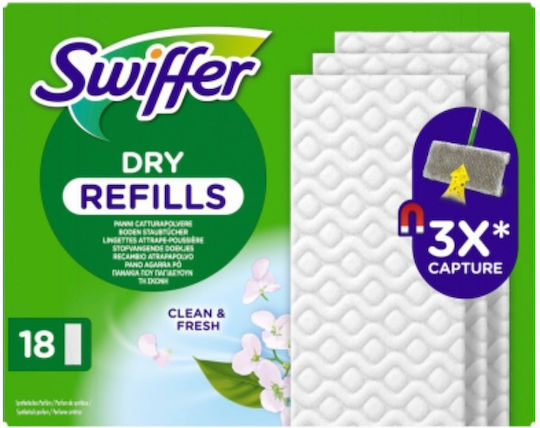 Swiffer Promo Dry Refills Giga Pack Ανταλλακτικά Πανάκια Καθαρισμού Δαπέδων 18τεμ