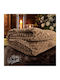 Velvet Double Blanket 215x230cm Light Brown