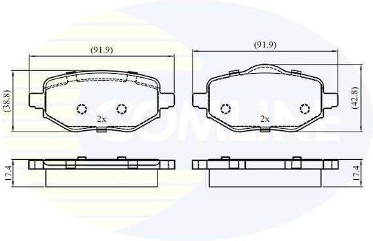 Plăcuțe Frână Față Citroen C4 III Ba Bb Bc C4 X Bd Be Bf Opel Corsa F P2jo Corsa F Peugeot 2008 II Ud Us Uy Uj Ur CBP03529-10267