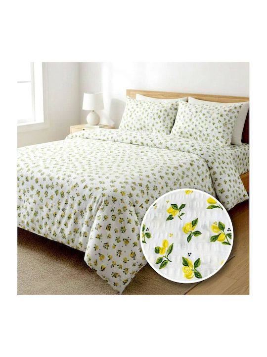 Pucioasa Set Husă de Pilotă Bumbac Semi-dublă cu Față de Pernă & 1 Cearsaf 180x220 Lamai