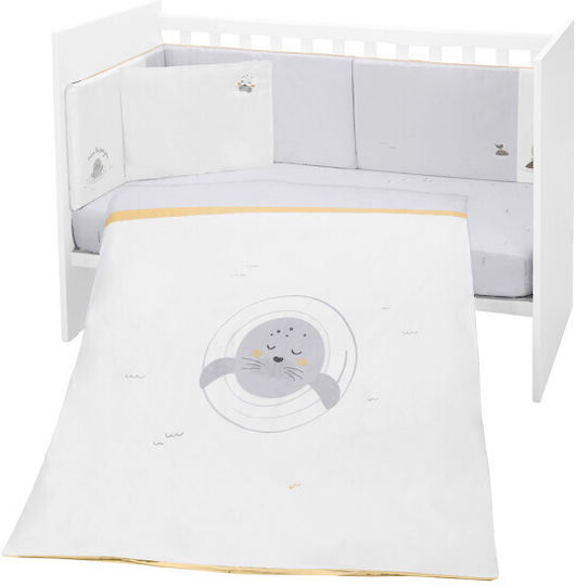 Kikka Boo Baby Crib Bedding Set Seally Me 6pcs White