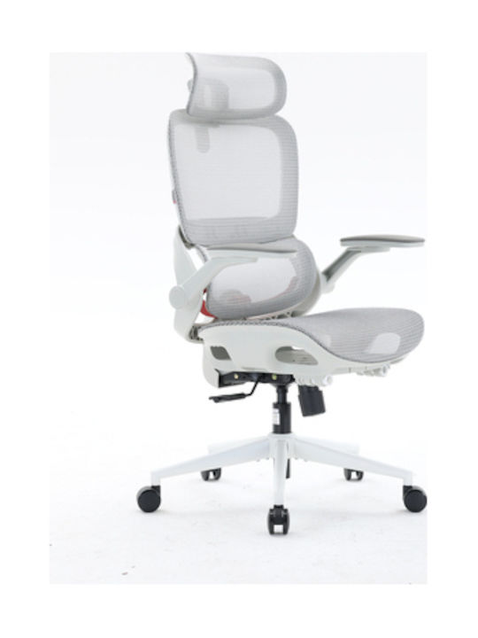 Scaun de birou cu brațe Grey White B100 Pro Sihoo