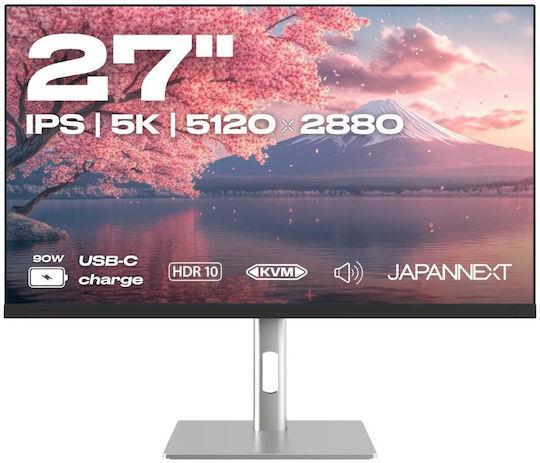 Japannext IPS HDR Monitor 27" 5120x2880 με Χρόνο Απόκρισης 8ms GTG Ασημί