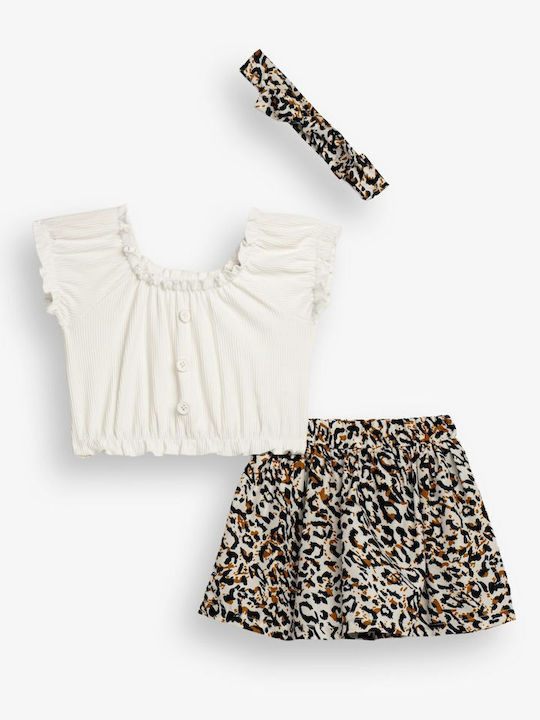 Funky Kids Set with Shorts White 2 Pieces