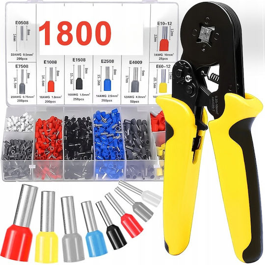 Crimpzange Für Kabeldurchmesser 0.25 - 10mm² Länge 70mm NE-CT-X4-Gelb