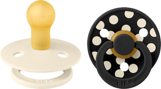 Bibs Colour Studio Collection Πιπίλες Καουτσούκ Ivory/Black για 0+ μηνών 2τμχ