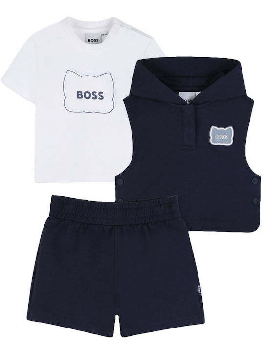 Kids' Set with Shorts Summer 3pcs White, Blue