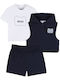 Kids' Set with Shorts Summer 3pcs White, Blue