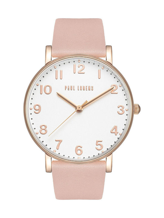Paul Lorens Women's Watch with Pink Leather Strap