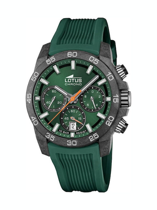 Lotus Watches Men's Watch Battery with Green Rubber Strap
