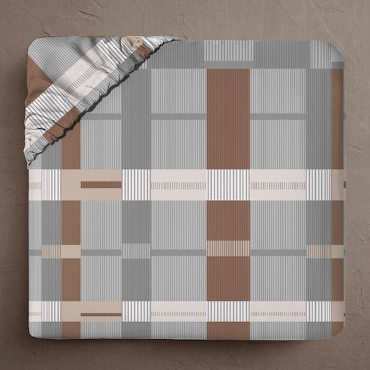 Isadore Lorraine Cearșaf Dublu cu Elastic 140x200+30cm. Chocolat