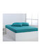 Silk Fashion Sheet for Single Bed with Elastic 105x200cm. Teal Blue