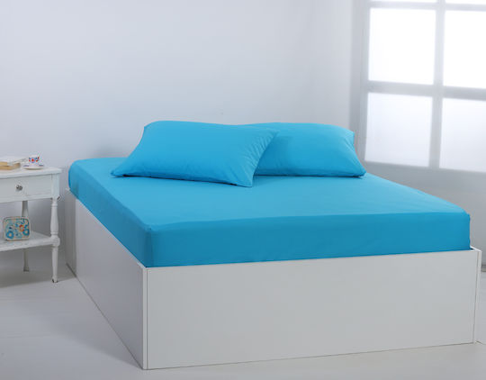Silk Fashion Σεντόνι Υπέρδιπλο 245x267εκ. River Blue