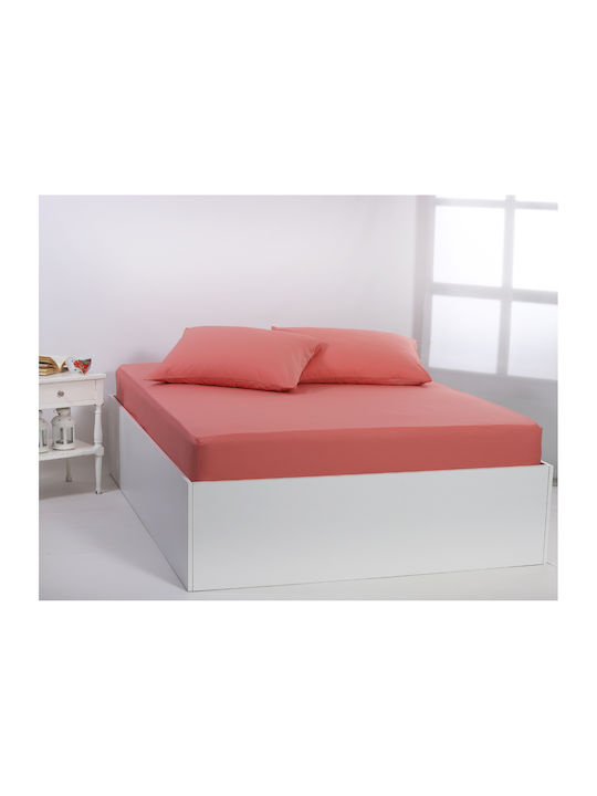 Silk Fashion Sheet Super-Double 225x267cm. Coral Almond