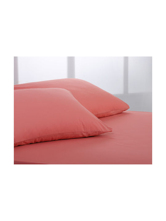 Silk Fashion Set Pillowcases with Envelope Cover Coral Almond 52x72cm