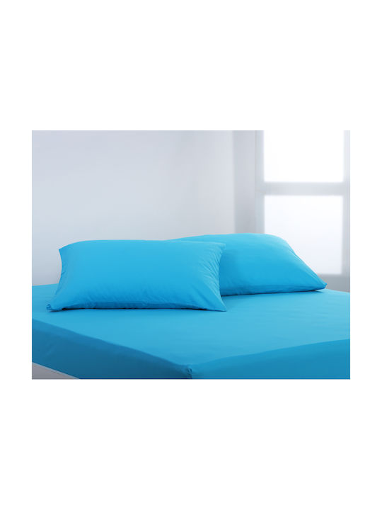 Silk Fashion Σετ Μαξιλαροθήκες με Φάσα River Blue 52x72εκ.