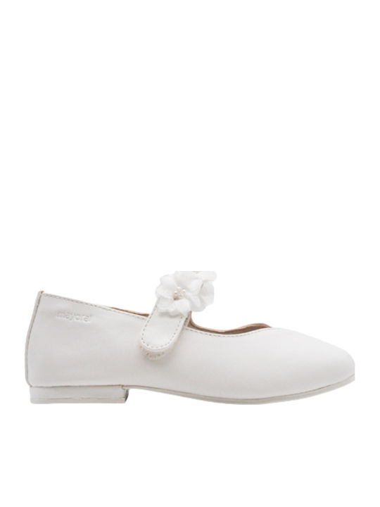 Kids Ballerinas with Hoop & Loop Closure White