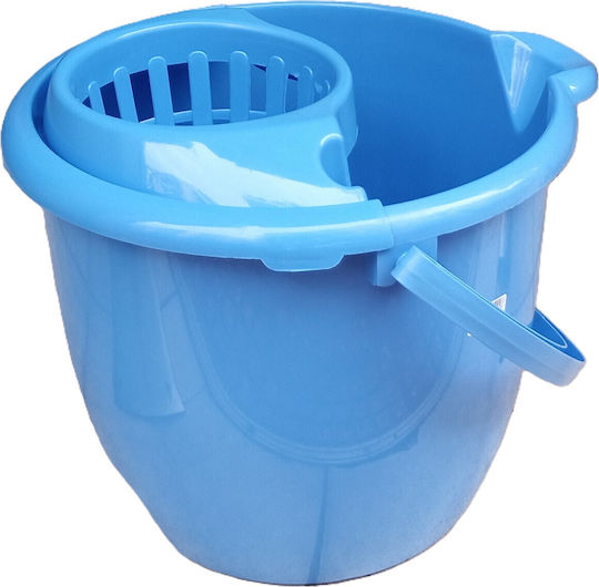 Nektarplast Mop Bucket with Squeezer Plastic Bucket Capacity 12lt Blue