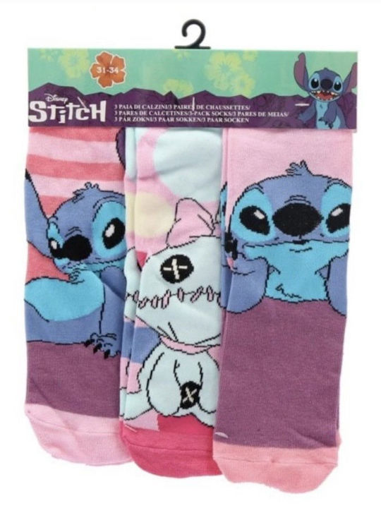 Disney Παιδικές Κάλτσες Stitch Πολύχρωμες 3 Ζευ...