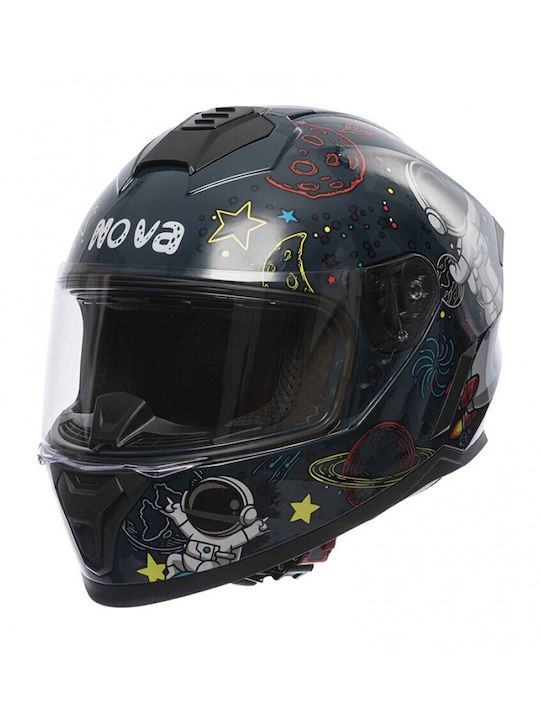 Nova FF802 Children's Full Face Motorcycle Helmet ECE 22.06 Spaceboy