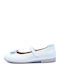 Kids Anatomic Leather Ballerinas with Hoop & Loop Closure White