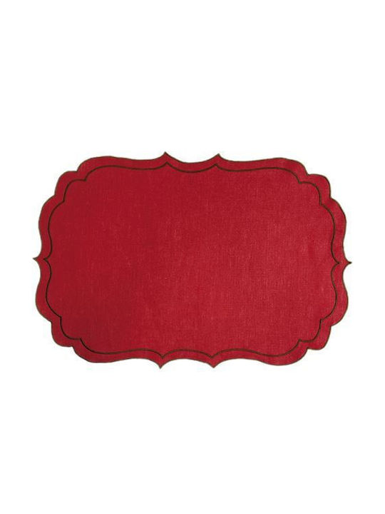 La Gallina Matta Platzdeckchen Stoff Rot 52x36cm 4Stück