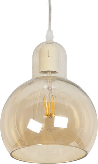 GloboStar Lucrezia Κρεμαστό Φωτιστικό Μελί 18x18x24εκ.