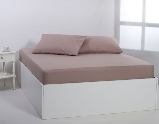 Silk Fashion Sheet Semi Double with Elastic 125x200+35cm. Mashroom