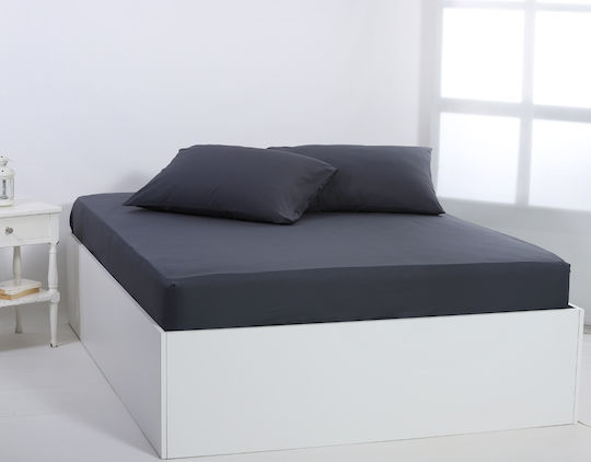 Silk Fashion Σεντόνι Ημίδιπλο με Λάστιχο 125x200+35εκ. Turbulence