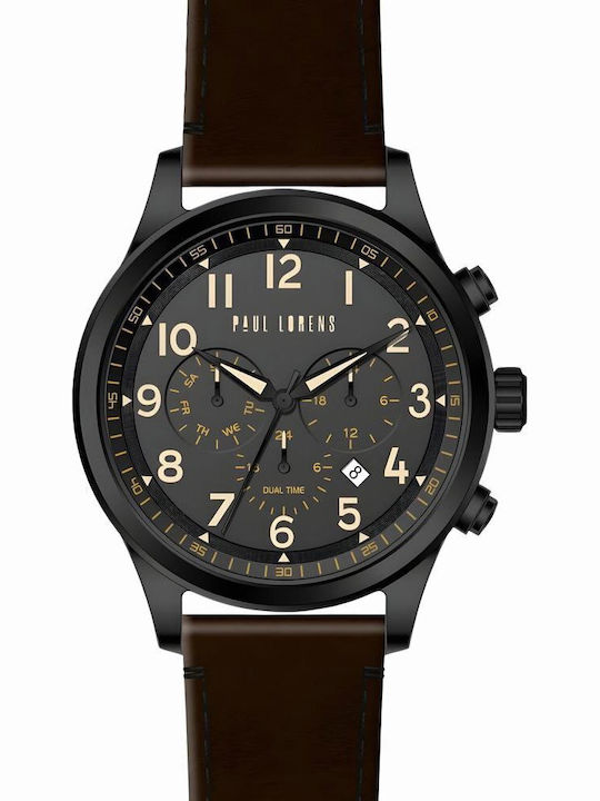 Paul Lorens Мъжки Часовник 46mm На Батерия с Ка...