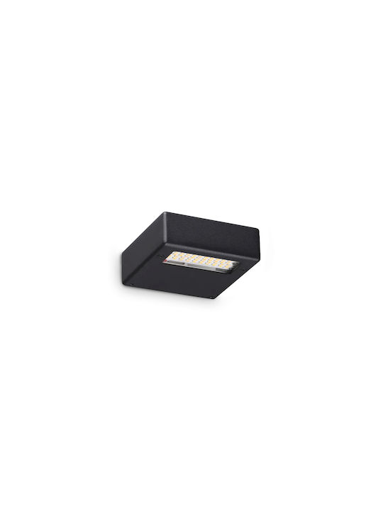 Ideal Lux Lamp Wall with Integrated LED and Warm White Light Black 10x10x3.6cm