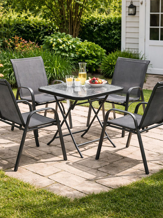 Outdoor Living Room Set 5 Pieces Anthracite
