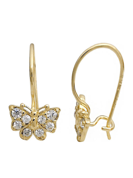 Kids Earrings Pendants Butterflies from Gold 9K