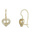 Kids Earrings Pendants Hearts from Gold 9K