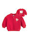 Fleece Kids Sweatshirt Cardigan Red